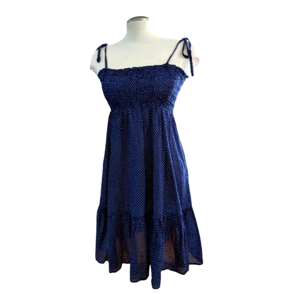 J. Crew navy blue polka dot sundress size XS